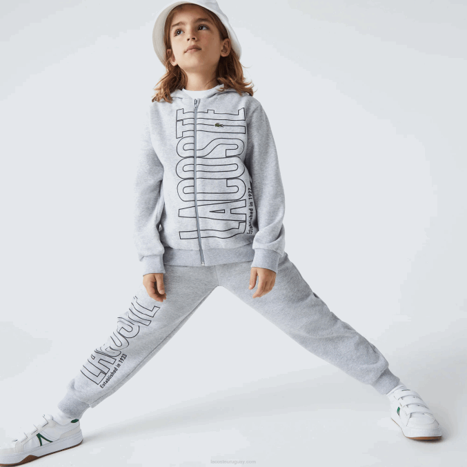 lomo gris cca VVL0A3184 Niños Lacoste sudadera con capucha y logo