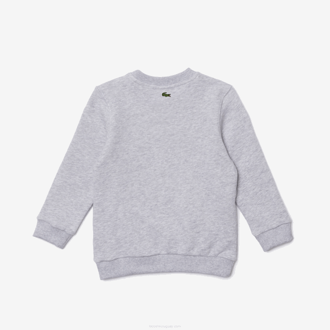 lomo gris cca VVL0A3230 niños Lacoste sudadera con estampado de cocodrilo y cuello redondo