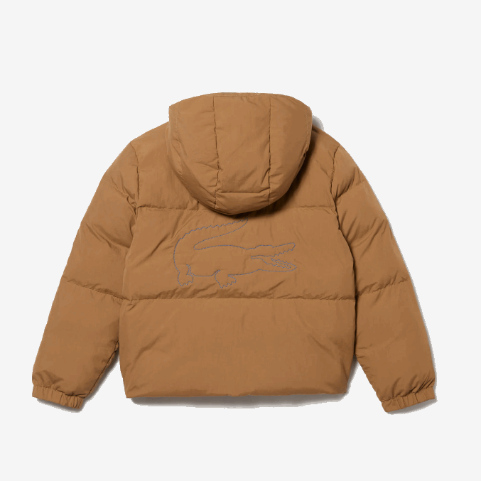 marrón azul 9fg VVL0A3222 niños Lacoste chamarra de tafetán con capucha y bordado de cocodrilo