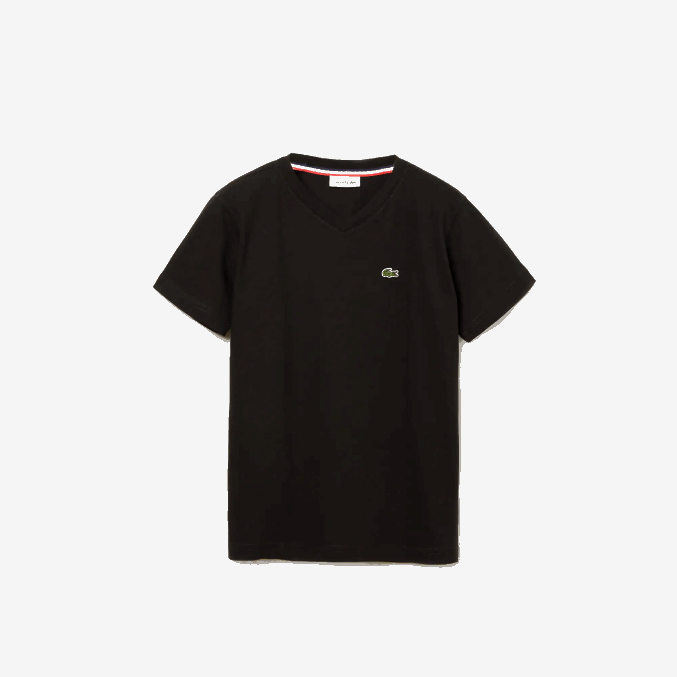 negro 031 VVL0A3130 niños Lacoste playera con cuello en V