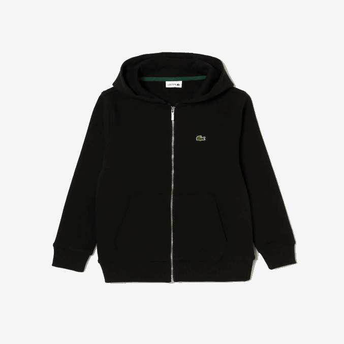 negro 031 VVL0A3190 niños Lacoste sudadera con capucha y bolsillo canguro