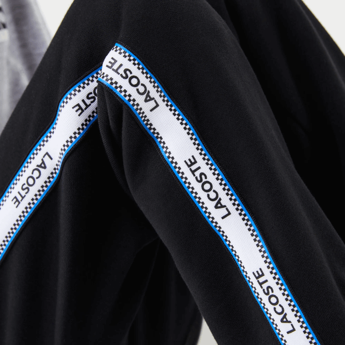 negro azul 985 VVL0A3223 niños Lacoste pantalones de chándal con bandas estampadas