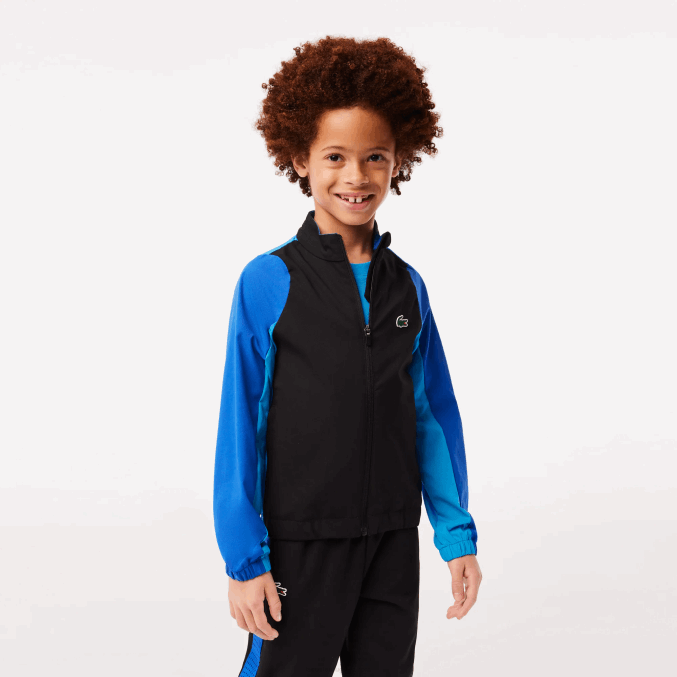 negro azul amarillo ayf VVL0A3047 Niños Lacoste jogger de tenis con bloques de color