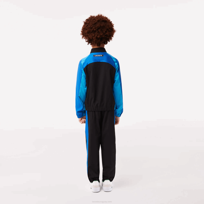 negro azul amarillo ayf VVL0A3047 Niños Lacoste jogger de tenis con bloques de color