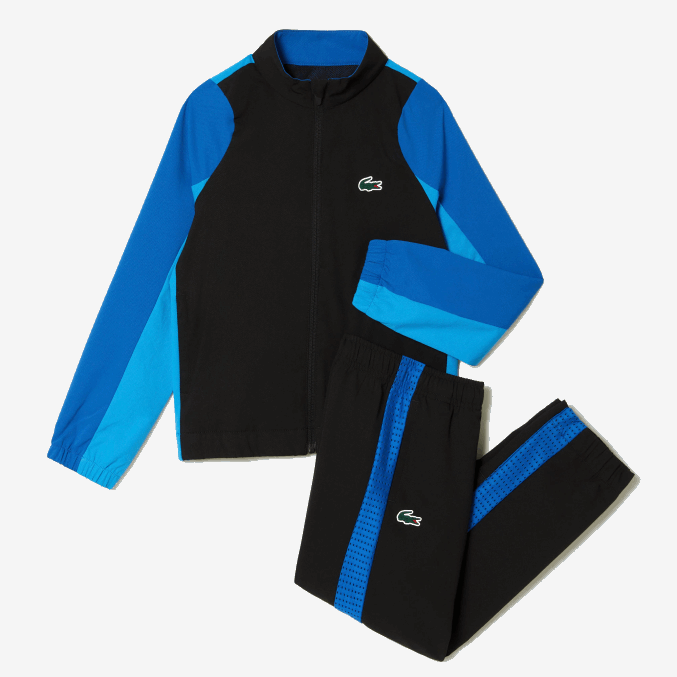 negro azul amarillo ayf VVL0A3047 Niños Lacoste jogger de tenis con bloques de color