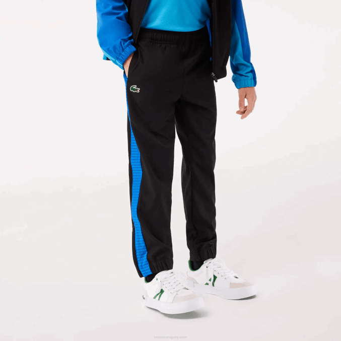 negro azul amarillo ayf VVL0A3047 Niños Lacoste jogger de tenis con bloques de color
