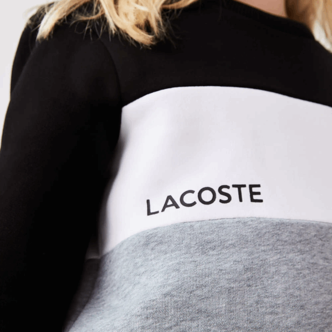 negro blanco gris chine nua VVL0A3236 niños Lacoste sudadera con logo y cuello redondo