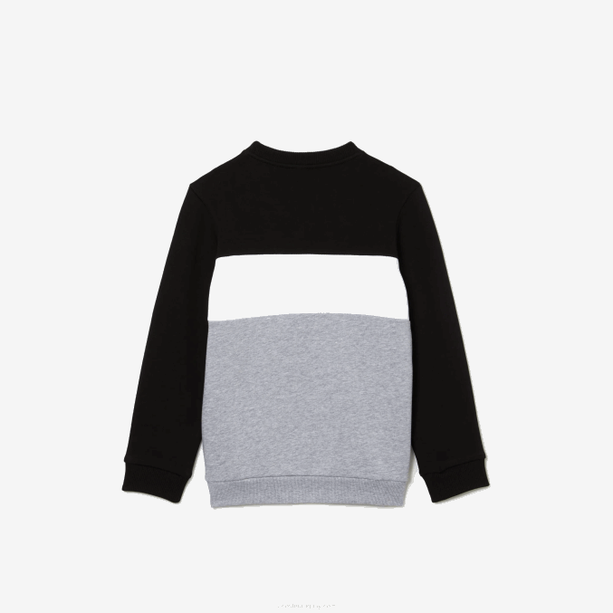 negro blanco gris chine nua VVL0A3236 niños Lacoste sudadera con logo y cuello redondo