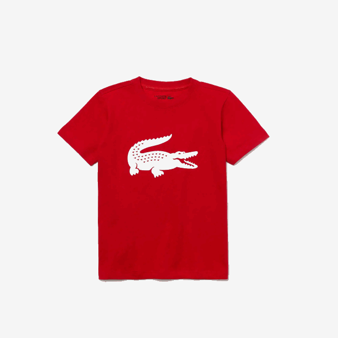 rojo blanco 564 VVL0A3021 niños Lacoste camiseta sport tennis jersey tecnico oversize cocodrilo