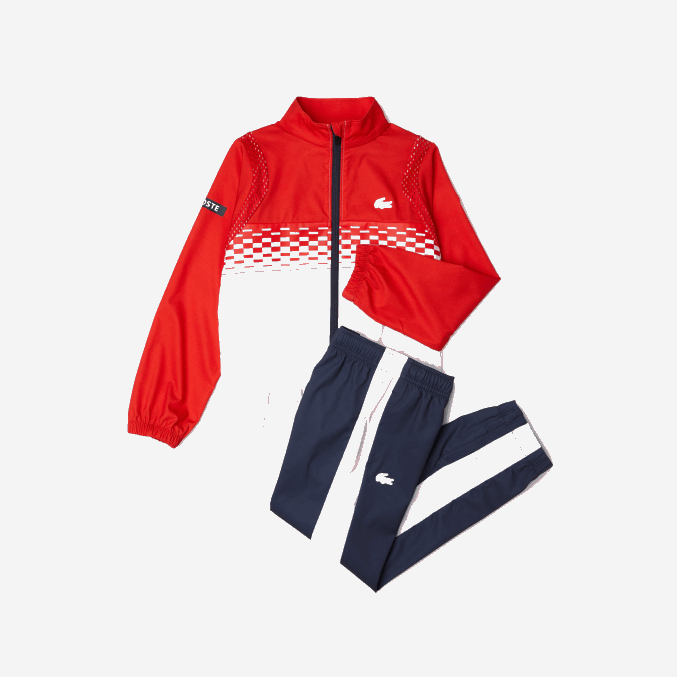 rojo blanco azul cf1 VVL0A3043 Niños Lacoste conjunto jogger tennis x daniil medvedev