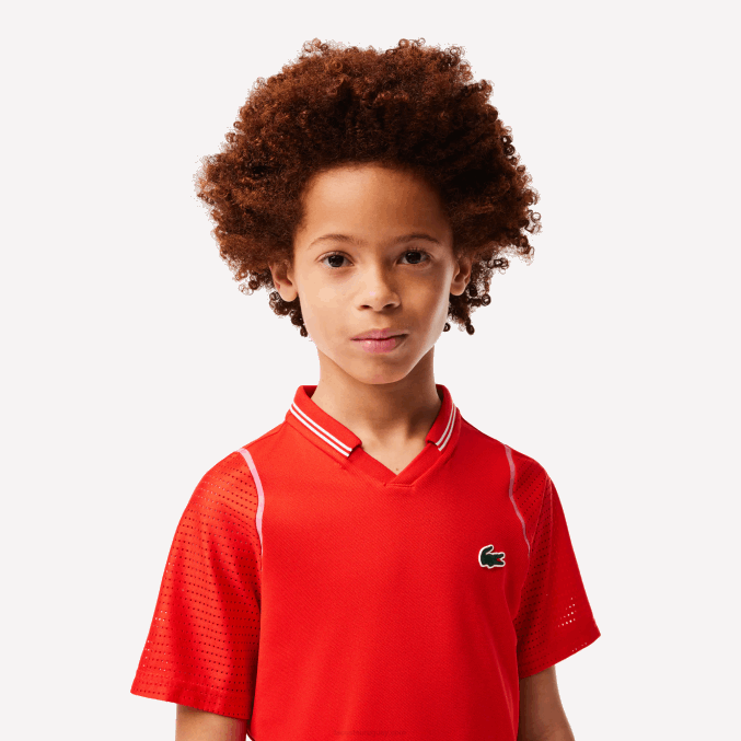 rojo s5h VVL0A3012 Niños Lacoste polo ultra seco tennis x daniil medvedev