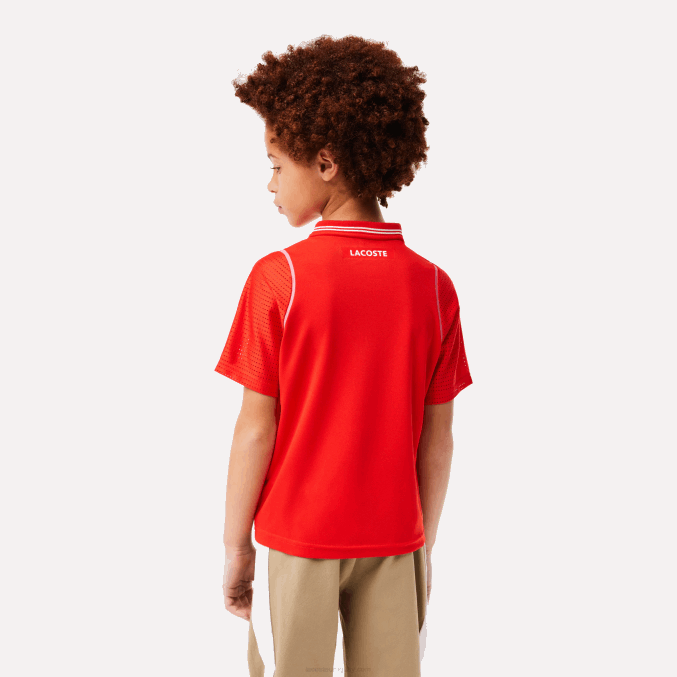 rojo s5h VVL0A3012 Niños Lacoste polo ultra seco tennis x daniil medvedev