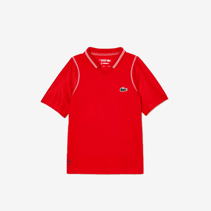 rojo s5h VVL0A3012 Niños Lacoste polo ultra seco tennis x daniil medvedev