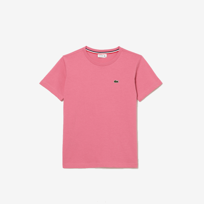 rosa 2r3 VVL0A3011 niños Lacoste playera de jersey de algodón con cuello redondo