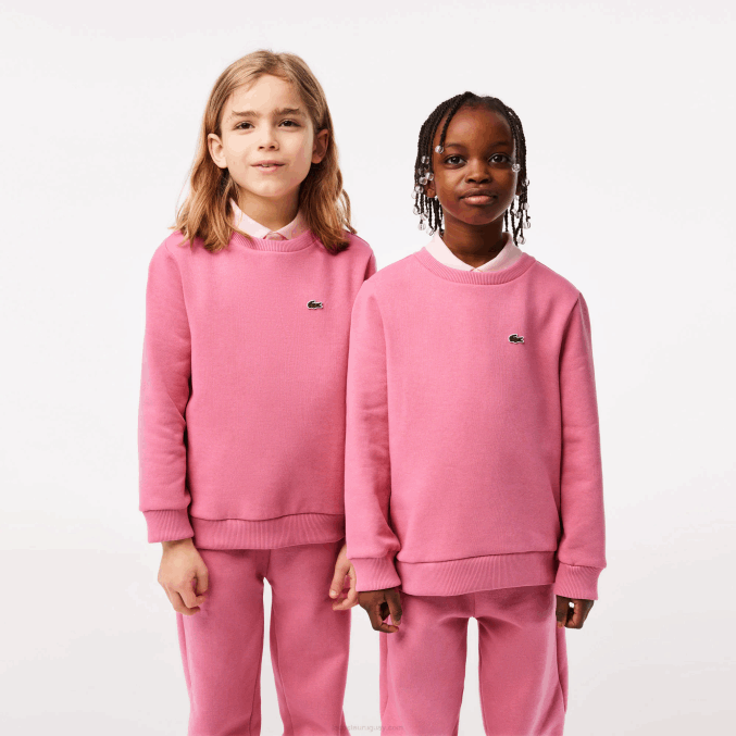 rosa 2r3 VVL0A3051 niños Lacoste sudadera de franela de algodón orgánico