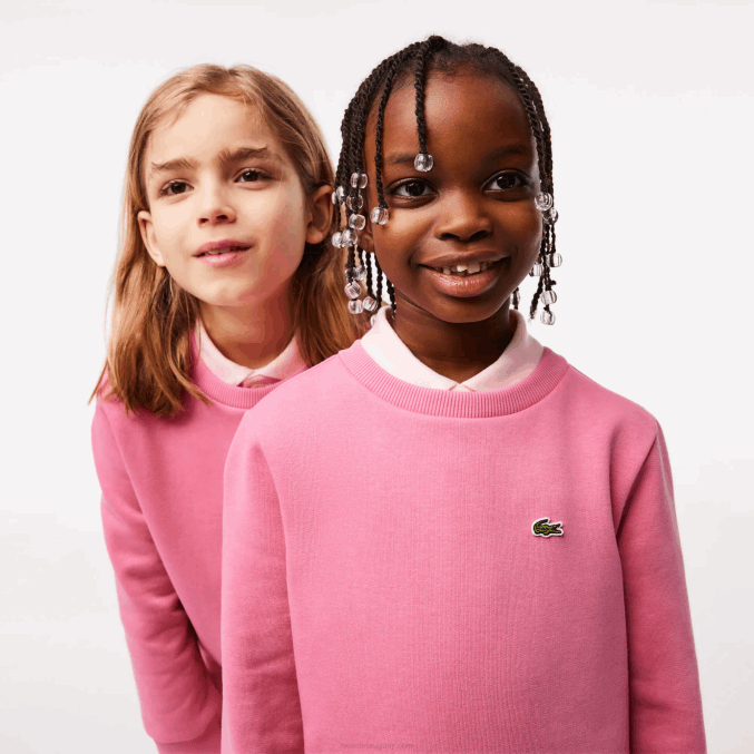 rosa 2r3 VVL0A3051 niños Lacoste sudadera de franela de algodón orgánico