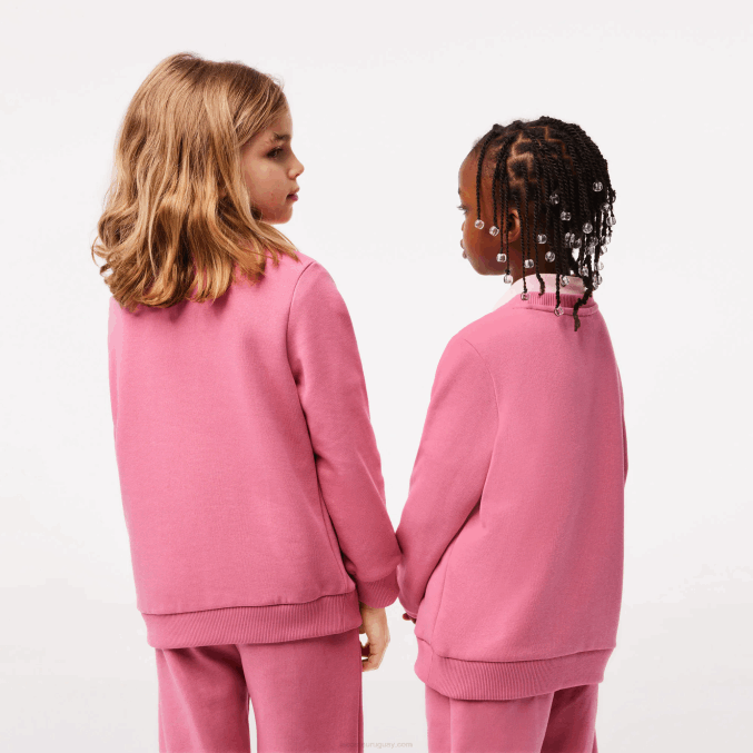 rosa 2r3 VVL0A3051 niños Lacoste sudadera de franela de algodón orgánico