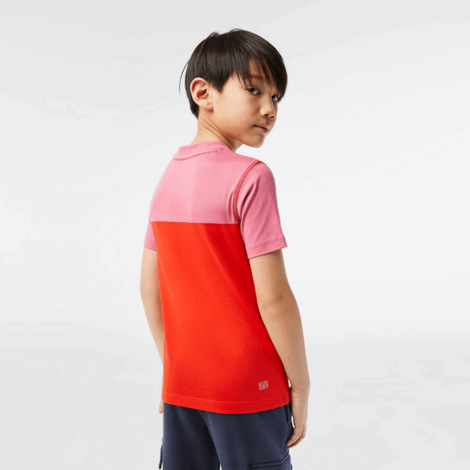 rosa rojo azul c1y VVL0A3004 Niños Lacoste camiseta de tenis x daniil medvedev