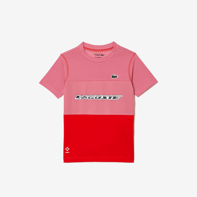 rosa rojo azul c1y VVL0A3004 Niños Lacoste camiseta de tenis x daniil medvedev