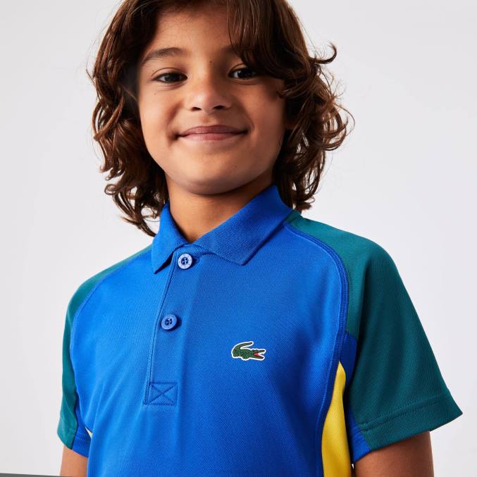 verde azul amarillo y31 VVL0A3169 Niños Lacoste polo de tenis sport regular fit con detalle de malla