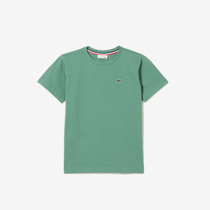 verde caqui kx5 VVL0A3003 niños Lacoste playera de jersey de algodón con cuello redondo
