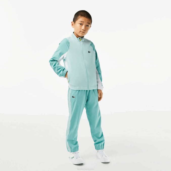 verde claro blanco amarillo xia VVL0A3046 Niños Lacoste jogger de tenis con bloques de color