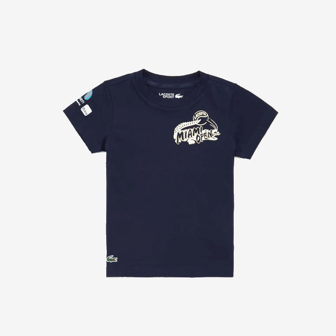 azul marino 166 VVL0A3176 niños Lacoste playera miami con logo abierto