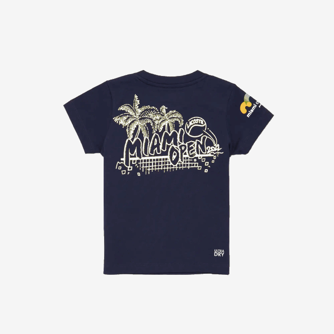 azul marino 166 VVL0A3176 niños Lacoste playera miami con logo abierto