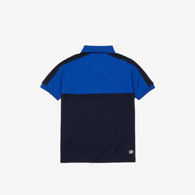 azul marino mt5 VVL0A3183 Niños Lacoste polo transpirable de piqué color block