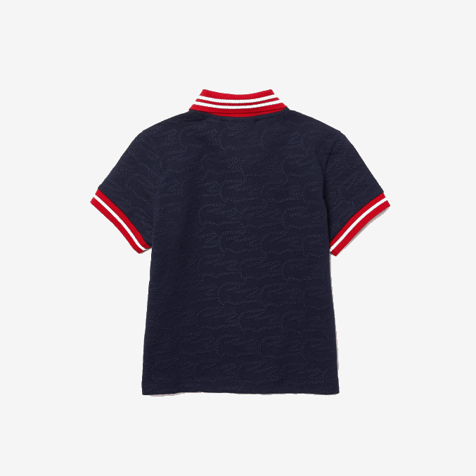 azul marino rojo blanco gtf VVL0A3164 chicas Lacoste polo de piqué con bordado de cocodrilo