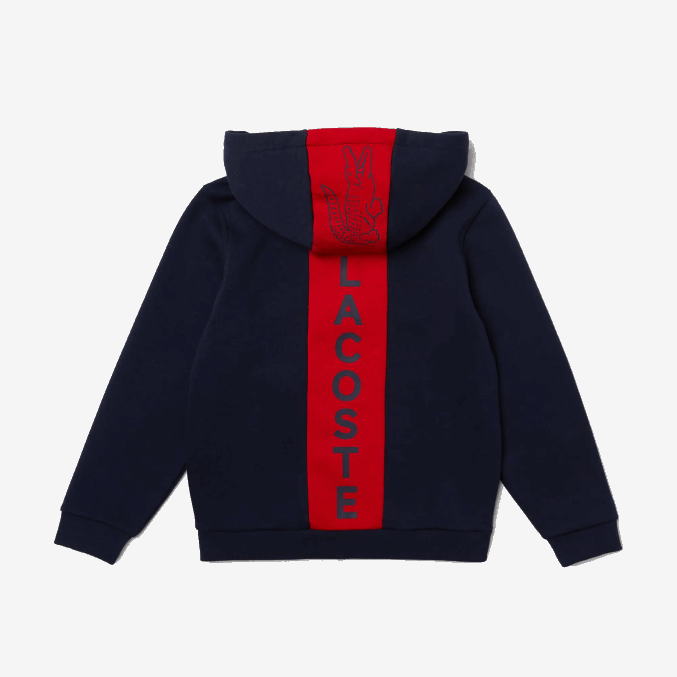 azul marino rojo k1h VVL0A3253 Niños Lacoste chaqueta polar con cremallera y logo