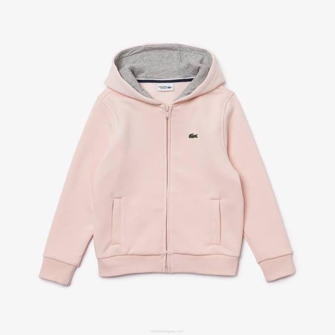 rosa claro gris chin kn1 VVL0A3261 niños Lacoste sudadera sport tennis con cremallera
