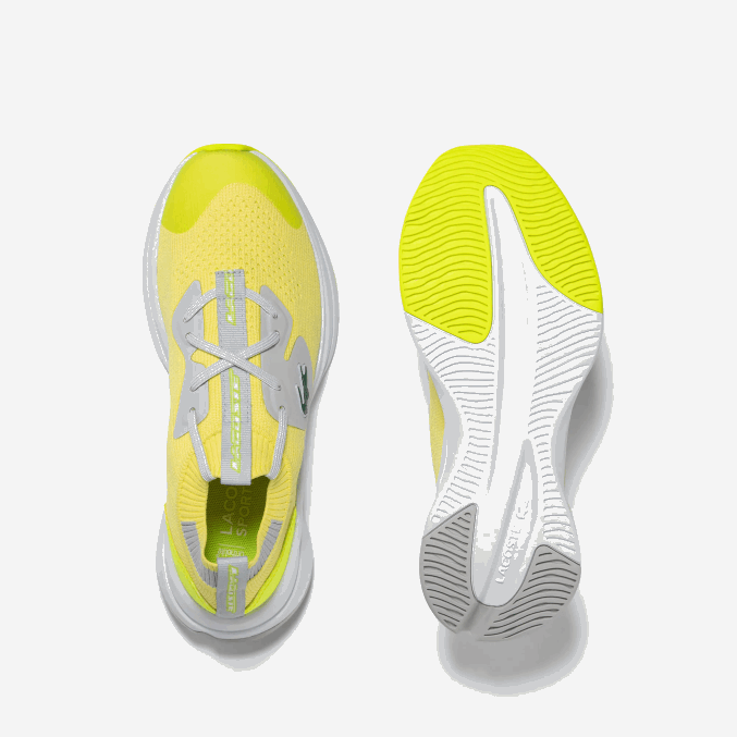 amarillo/gris claro 382 VVL0A3313 juniors Lacoste tenis run spin de tejido de punto