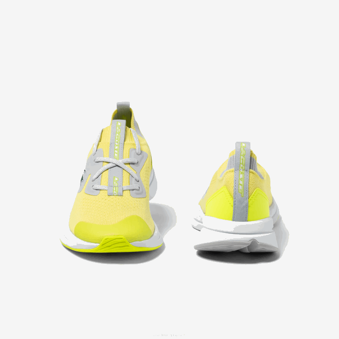amarillo/gris claro 382 VVL0A3313 juniors Lacoste tenis run spin de tejido de punto