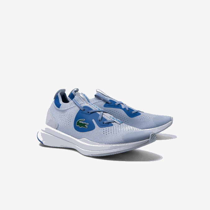 azul claro 52c VVL0A3312 juniors Lacoste tenis run spin de tejido de punto