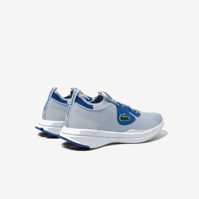 azul claro 52c VVL0A3312 juniors Lacoste tenis run spin de tejido de punto