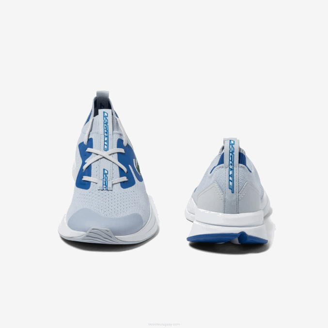 azul claro 52c VVL0A3312 juniors Lacoste tenis run spin de tejido de punto