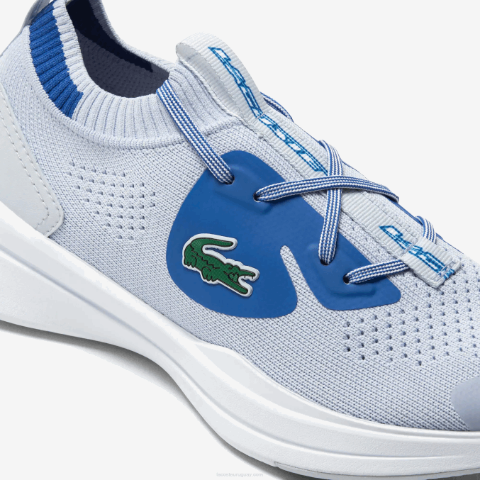 azul claro 52c VVL0A3312 juniors Lacoste tenis run spin de tejido de punto