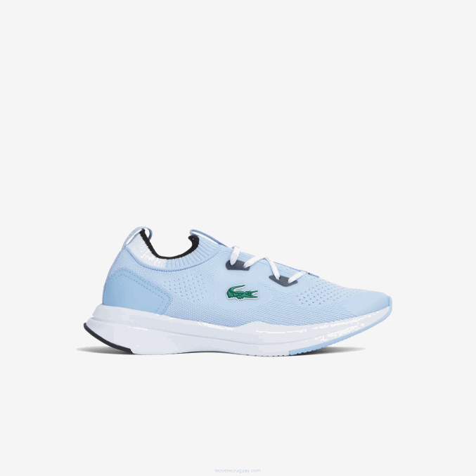 azul claro blanco 2k7 VVL0A3329 juniors Lacoste tenis run spin knit textil color contraste