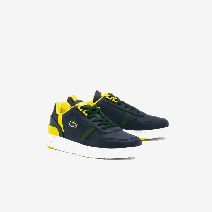 azul marino y verde 2s3 VVL0A3315 juniors Lacoste tenis sintéticos con clip en T
