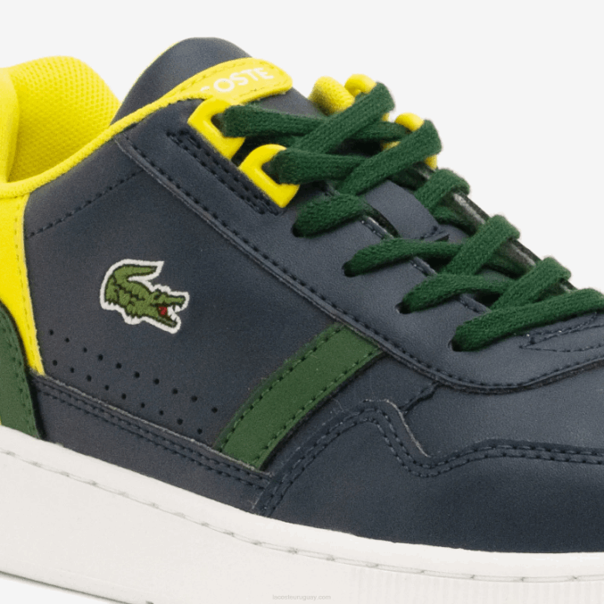 azul marino y verde 2s3 VVL0A3315 juniors Lacoste tenis sintéticos con clip en T