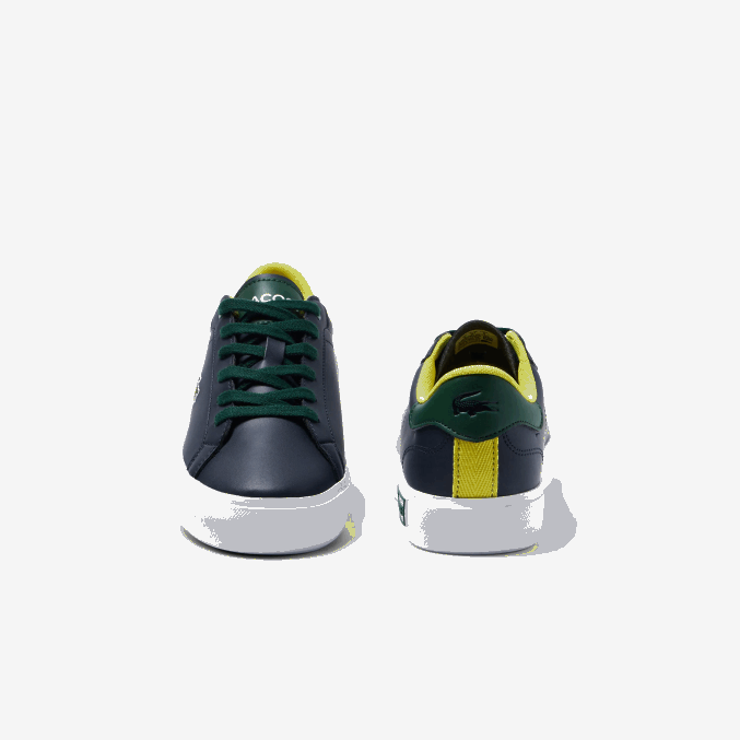 azul marino y verde 2s3 VVL0A3332 juniors Lacoste zapatillas powercourt sintéticas con tacón abierto