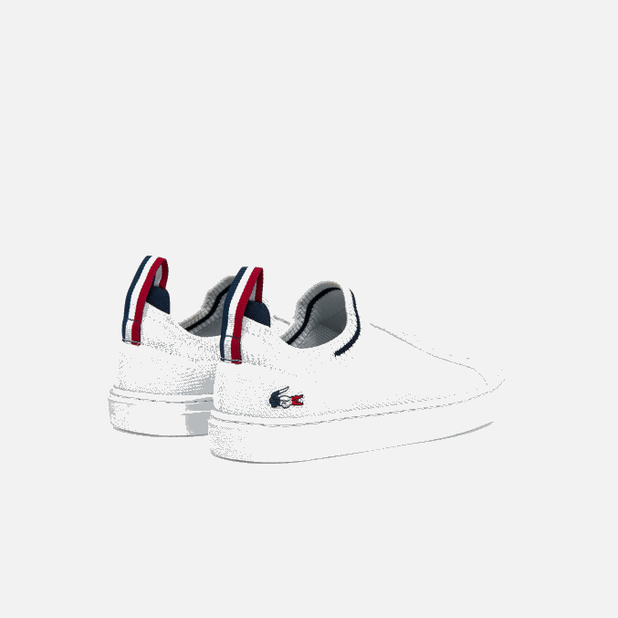 blanco/azul marino y rojo 407 VVL0A3317 juniors Lacoste tenis la piquee textil tricolor