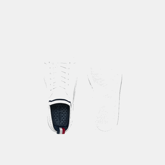 blanco/azul marino y rojo 407 VVL0A3317 juniors Lacoste tenis la piquee textil tricolor