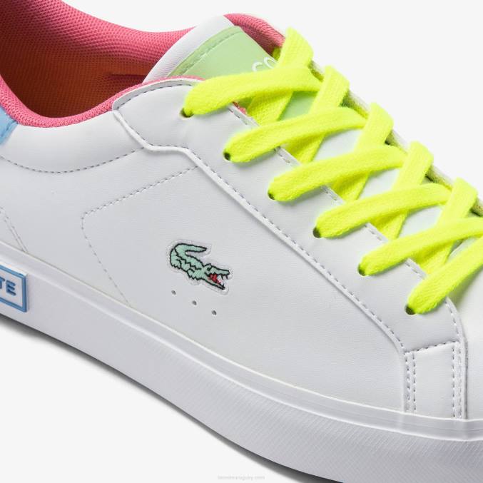 blanco/verde 082 VVL0A3070 juniors Lacoste tenis powercourt sintéticos color pop