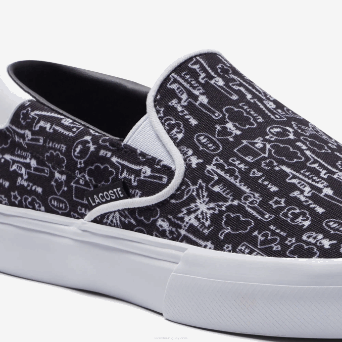 blanco y negro 312 VVL0A3322 juniors Lacoste saltar servir textil sin cordones