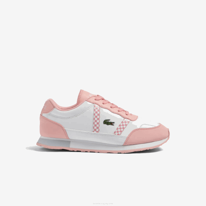 blanco y rosa b53 VVL0A3311 juniors Lacoste tenis sintéticos Partner