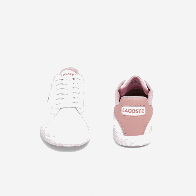 blanco y rosa claro 1y9 VVL0A3330 juniors Lacoste zapatillas graduadas sintéticas