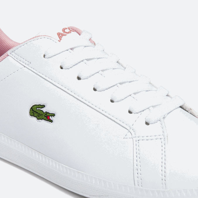blanco y rosa claro 1y9 VVL0A3330 juniors Lacoste zapatillas graduadas sintéticas