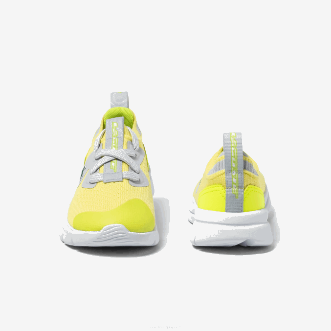 amarillo/gris claro 382 VVL0A2930 infantes Lacoste tenis run spin de tejido de punto